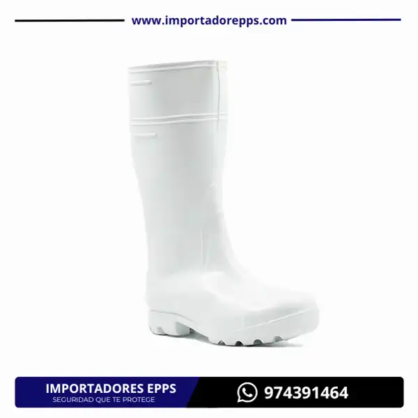Bota industrial QUIMICA blanca Impermeable-Alcany